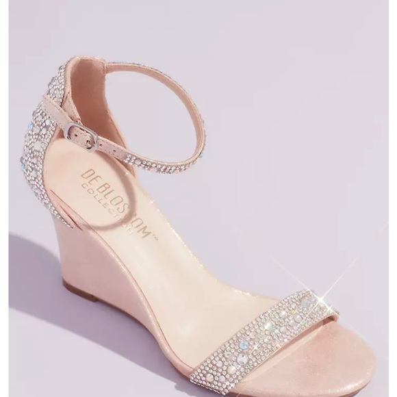 DB BLOSSOM Pave Crystal Metallic Wedges | Size 8.5 - Picture 2 of 11